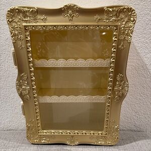 Decorative Gold Wall Display Shelf Cabinet with Ornate Frame TIK TOK VIRAL (NWT)